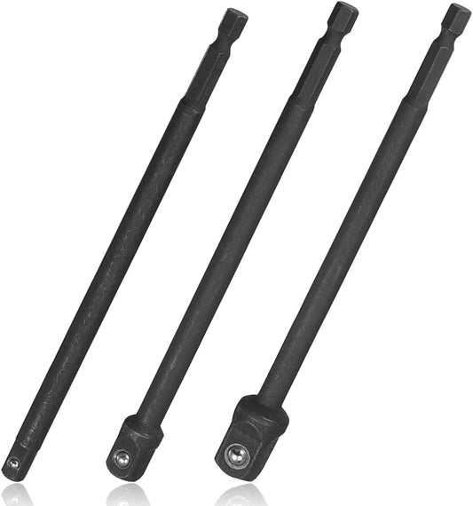 Impact Socket Extension Bar Set, 1/4", 3/8" & 1/2" (3 Pieces)