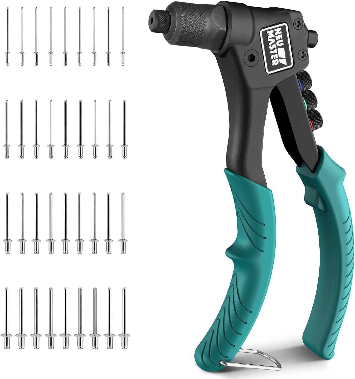 NEU MASTER Heavy Duty Pop Rivet Gun & 100 Rivets