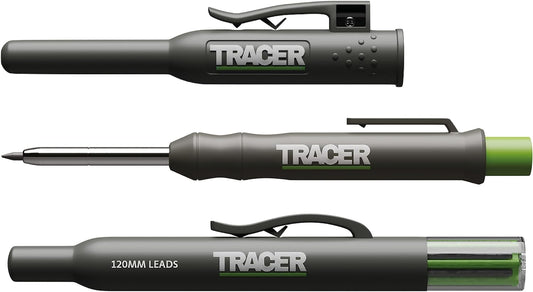 TRACER Deep Hole Construction Pencil (3 Pack) with 6X Replacement Lead Pack