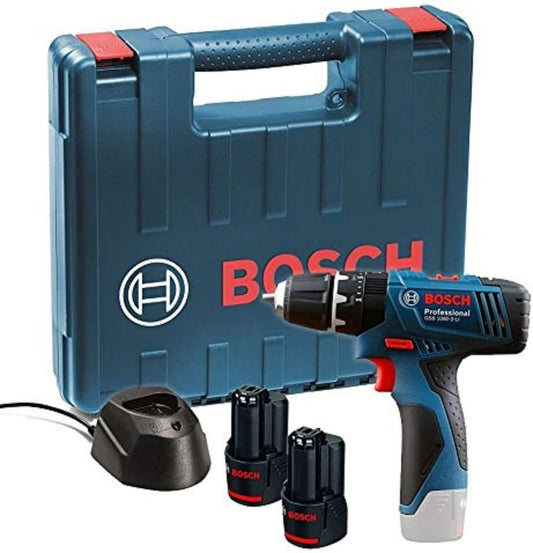 12V Bosch Professional Cordless Combi Drill & 2 x 1.5Ah Battery with Charger & Carry Case