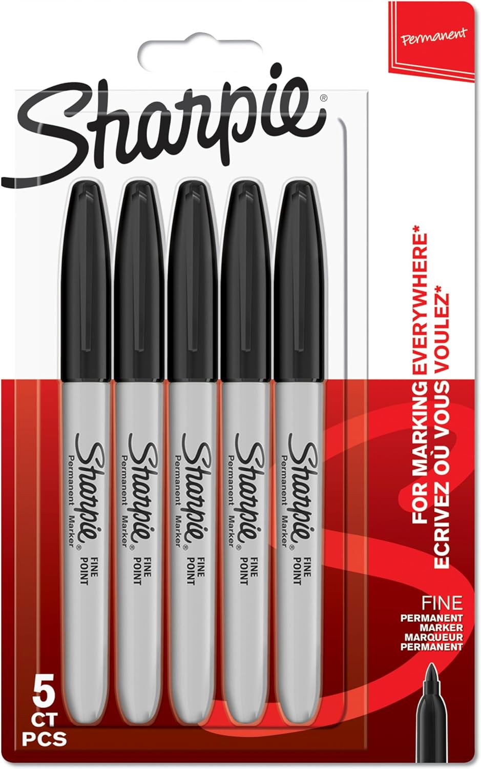 5 x Sharpie Fine Point Permanent Marker Pens