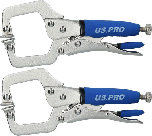 US PRO C Clamp Mole Grips, 6” (2 Pack)