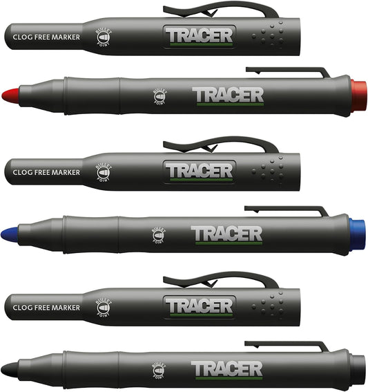 TRACER Construction Marker Pens (3 Pack)