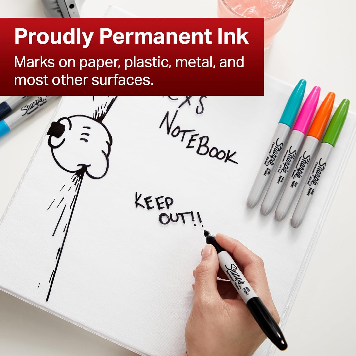 5 x Sharpie Fine Point Permanent Marker Pens