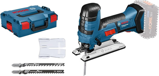 Bosch Professional 18V GST Jigsaw, 3 x Blades, Anti-Splinter Guard & Case